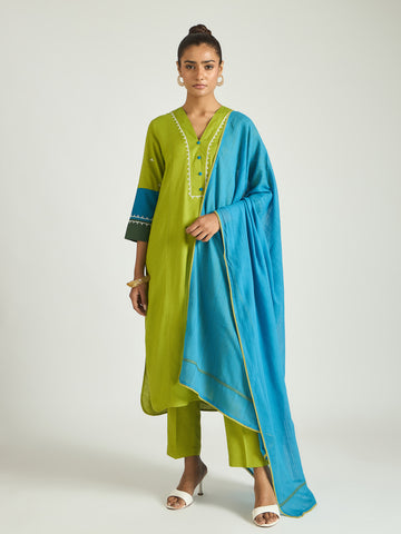 The Lime Azure Kurta Set