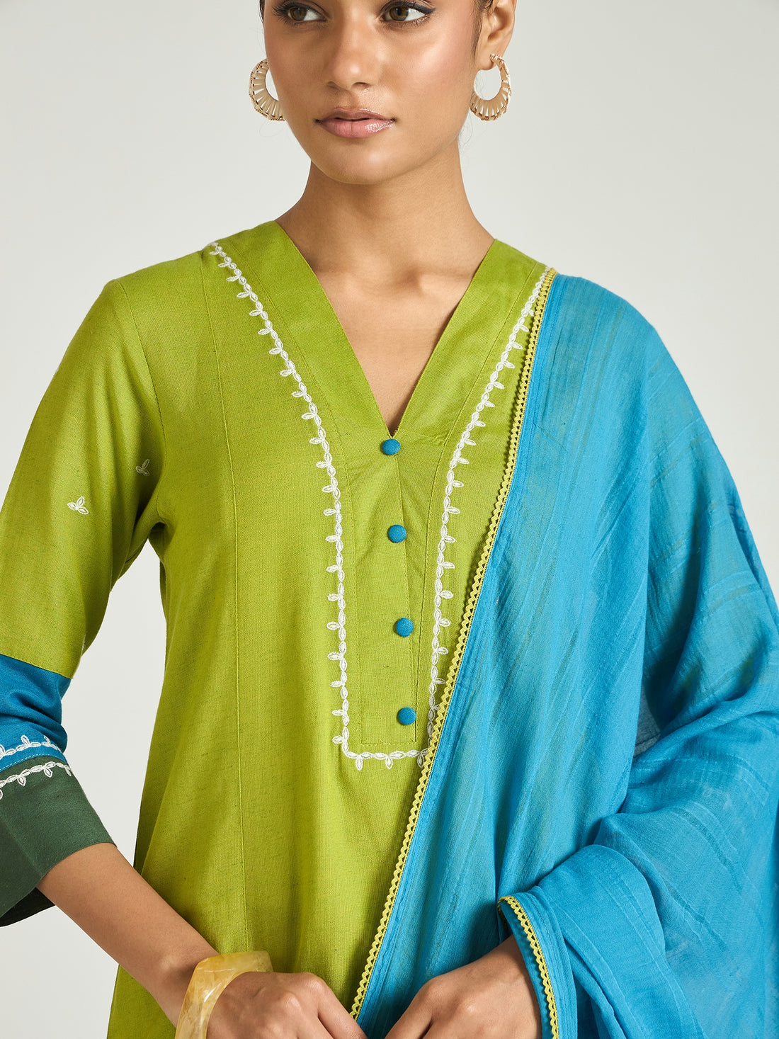 The Lime Azure Kurta Set