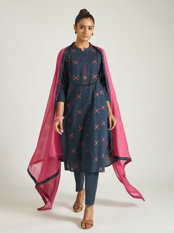 The Indigo Petal Kurta Set