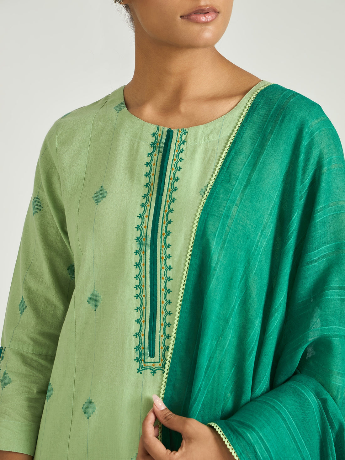 The Emerald Loom Kurta Set with Dupatta