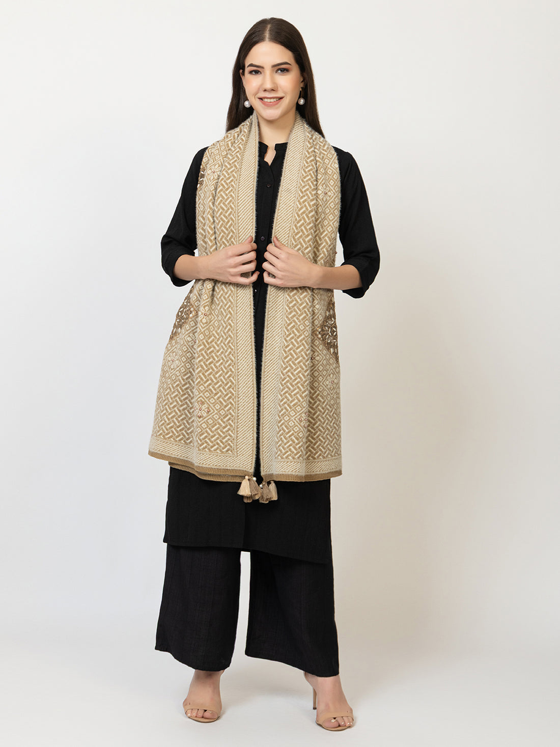 The Heritage Beige Woollen Shawl