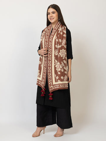 The Cocoa Bloom Woollen Shawl