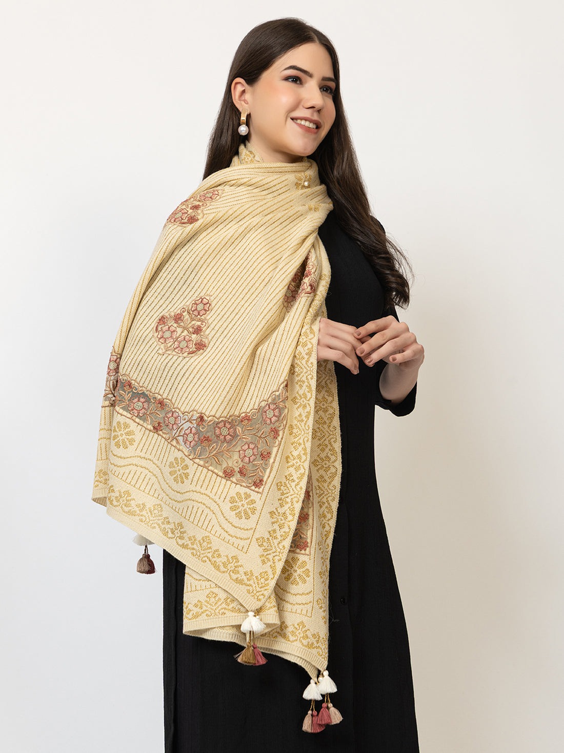 The Ivory Heritage Woollen Shawl