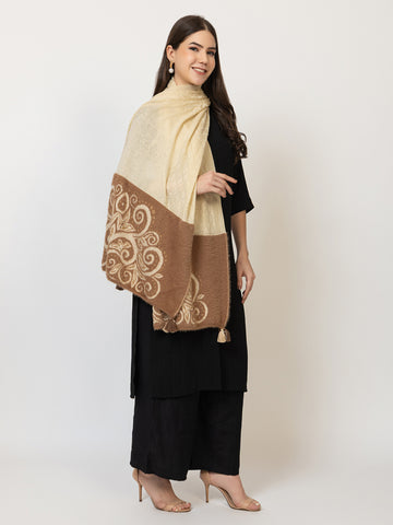 The Cream Caramel Woollen Shawl
