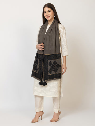 The Charcoal Royale Woollen Shawl