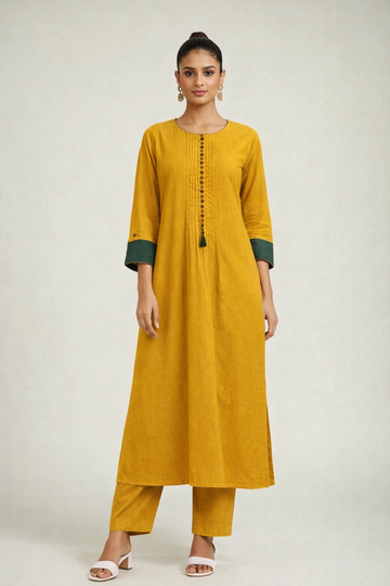 The Mustard Ease Kurta Set