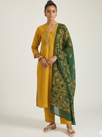 The Mustard Heritage Kurta Set
