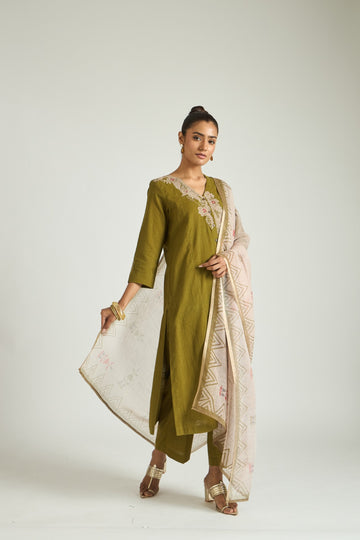 The Olive Bloom Kurta Set