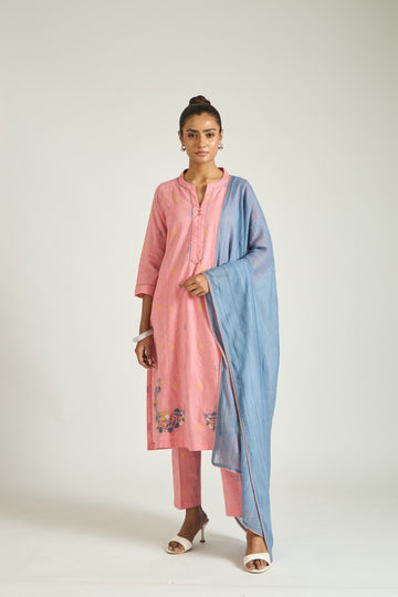 The Rose Mist Kurta Set with Dupatta