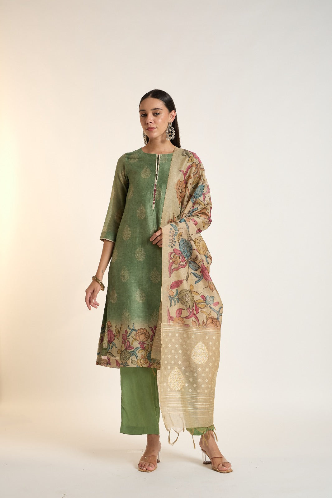 The Sage Botanical Woven Dupatta Kurta Set