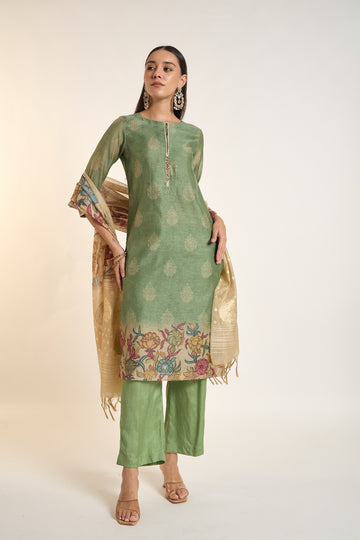 The Sage Botanical Woven Dupatta Kurta Set