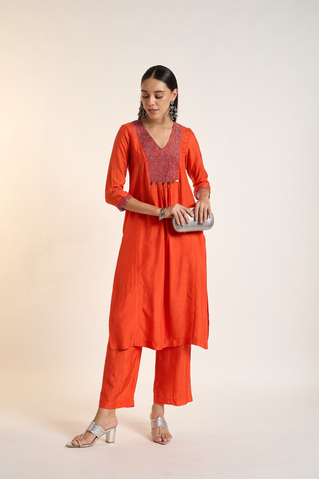 The Vermilion Embellished Kurta Set