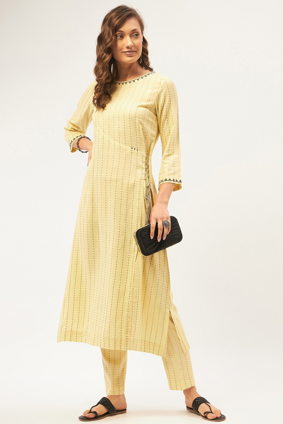 Light Yellow Kurta Set