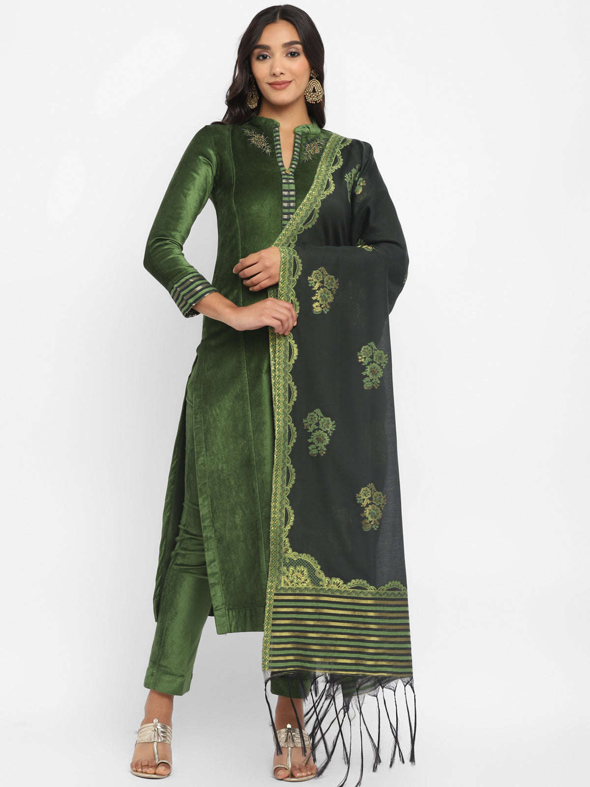 Green Alia Cut Kurti Set Online at Rutbaa