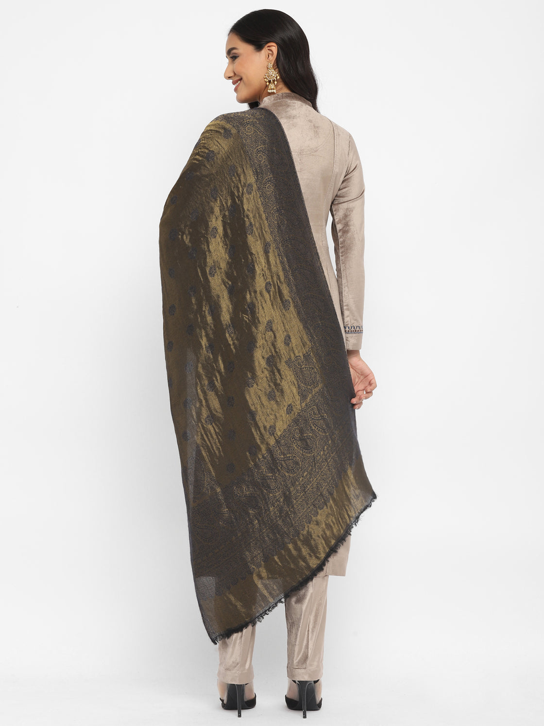 Mouse  Velvet Straight Kurta Set with Dupatta