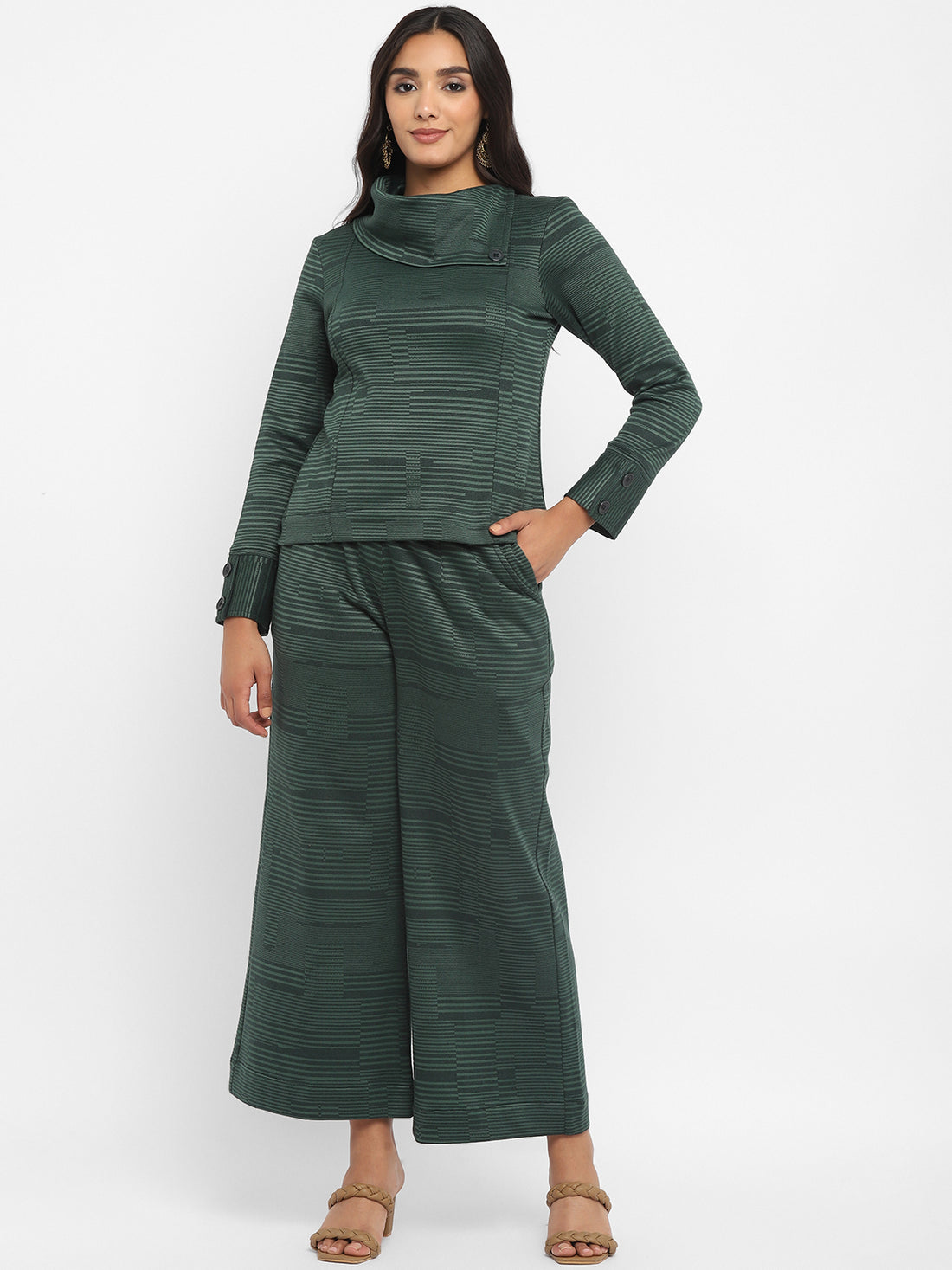 Bottle Green  Woollen Co-ord Set